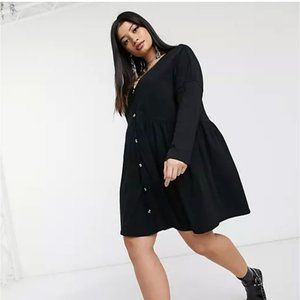 ASOS DESIGN Curve Smock Button Front Dress